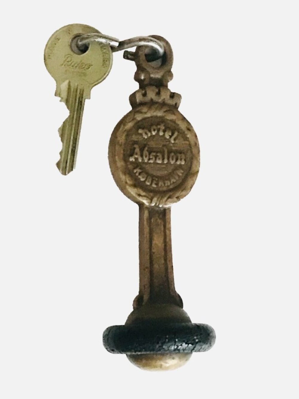 Vintage Hotel Absalon Copenhagen Room Key & Brass Fob #106